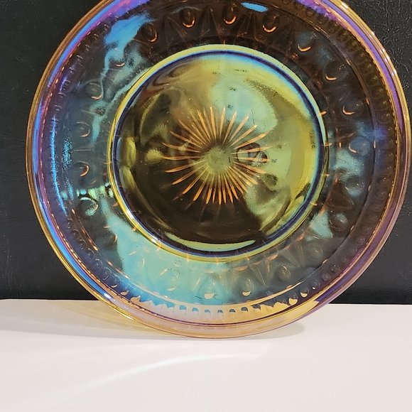 Vintage Amber Carnival Glass Park Lane Colonial Pattern by Indiana Glass - Picture 6 of 10